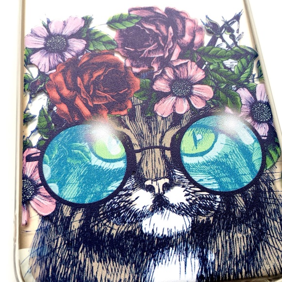 NEW iPhone 7/7+/8/8+ Case Hipster Floral Cat - Picture 4 of 5